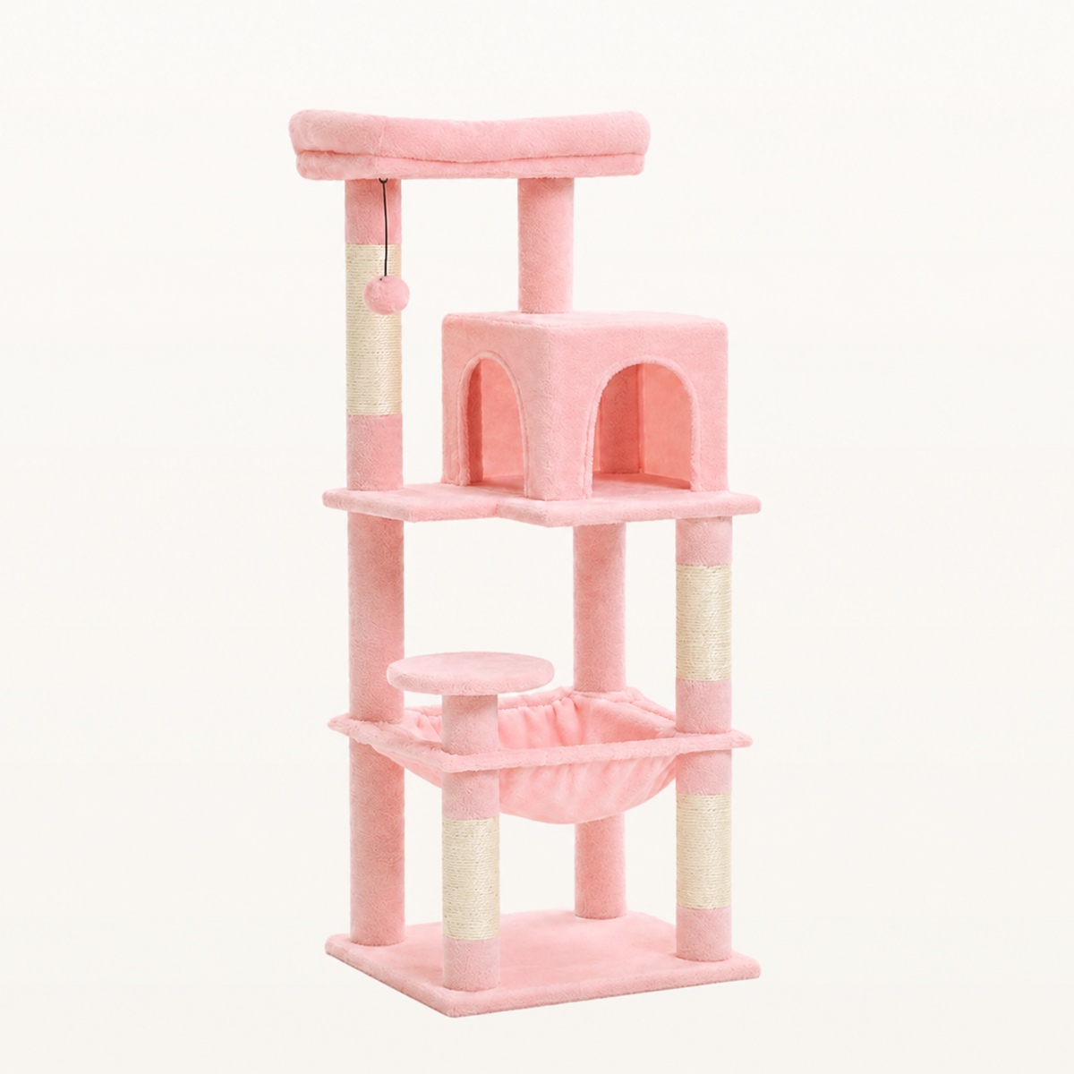 Neko Sora – Arbre à chat 5 niveaux — Rose clair — vue harmonisée