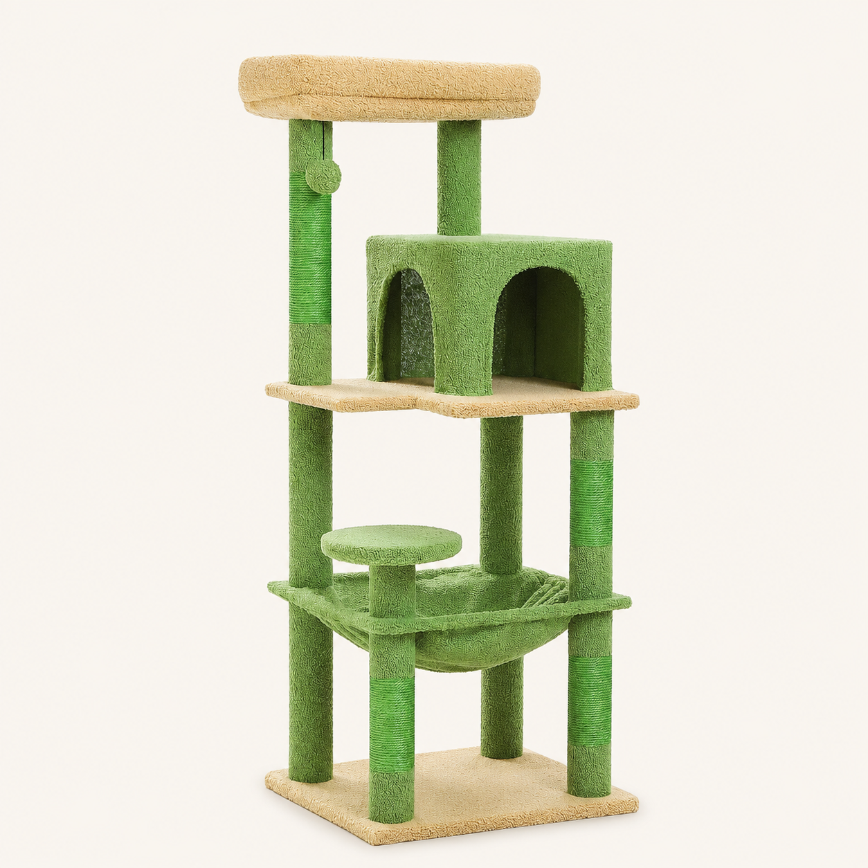 Neko Sora – Arbre à chat renforcé 5 niveaux – Vert – photo principale