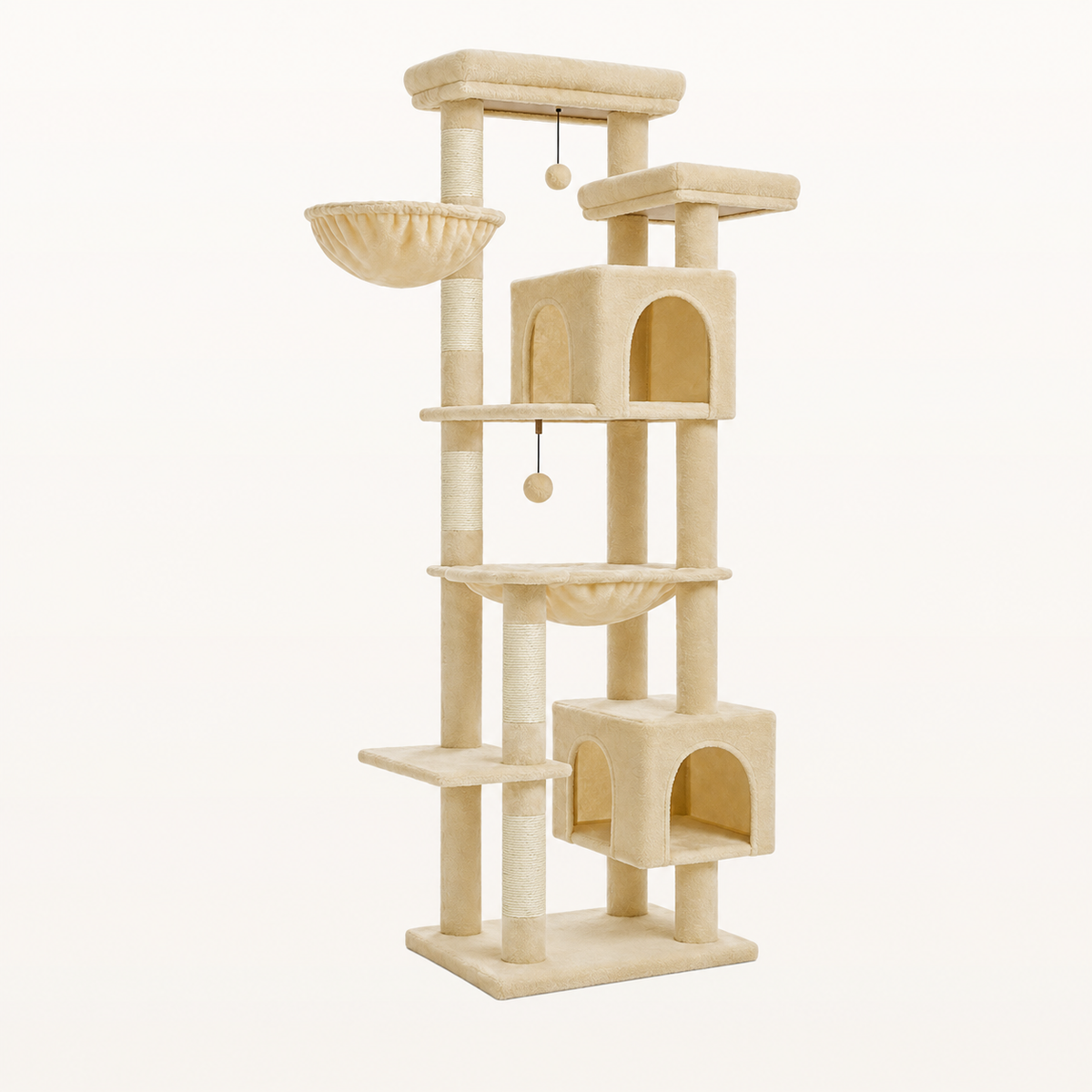Neko Taiga – Arbre à chat XXL modèle B – 175 cm — Beige / France — vue harmonisée