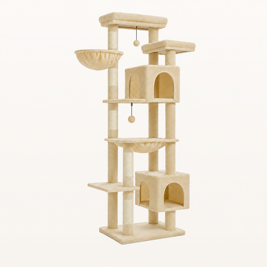 Neko Taiga – Arbre à chat XXL modèle B – 175 cm — Beige / France — vue harmonisée