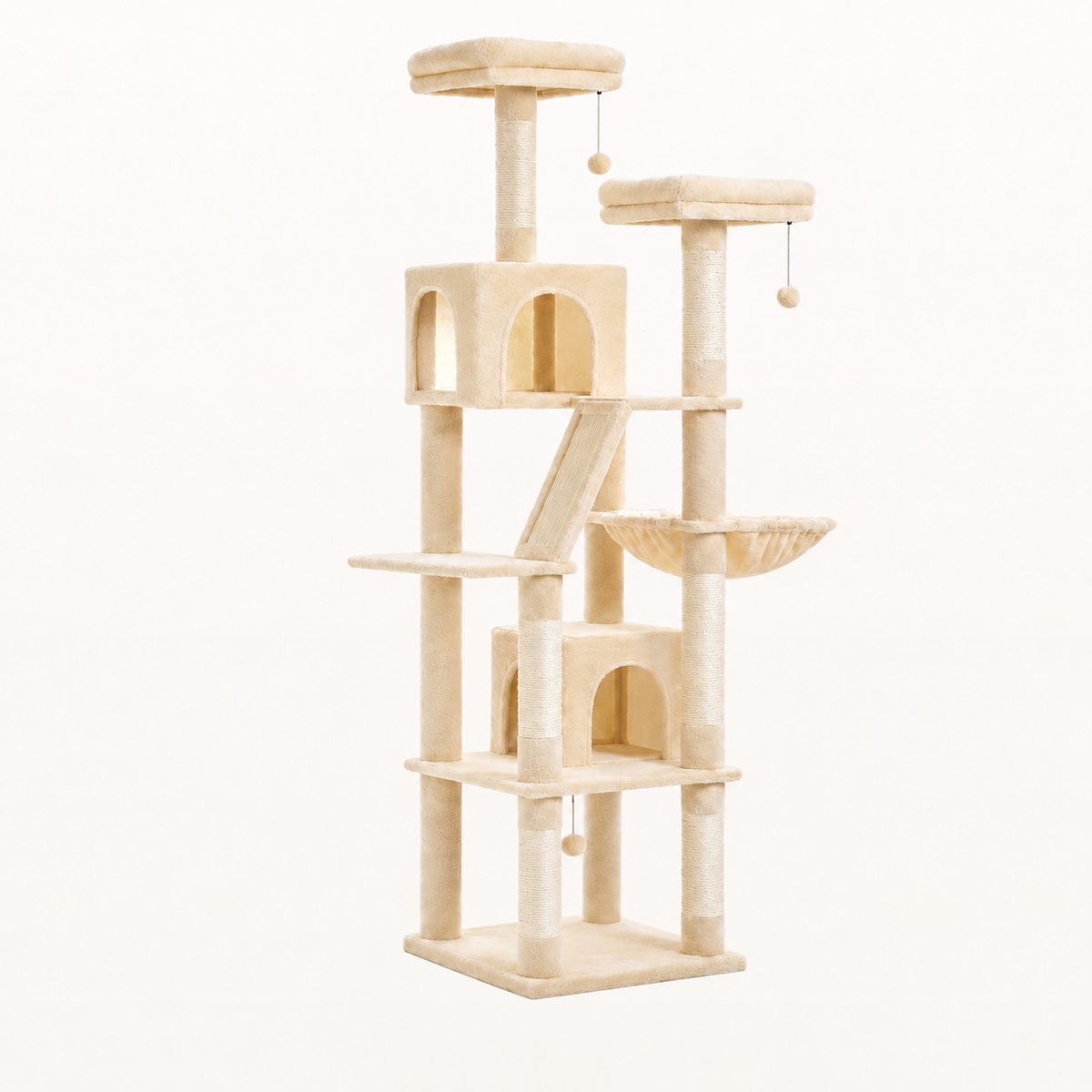 Neko Taiga – Arbre à chat XXL modèle E – 180 cm — Beige / France — vue harmonisée