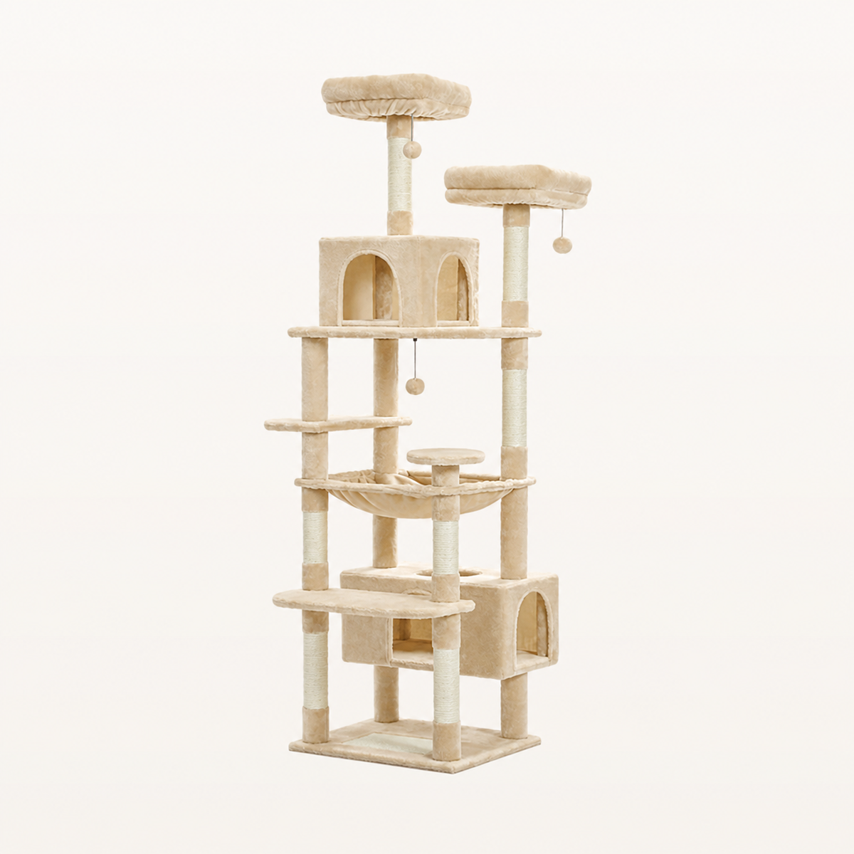 Neko Taiga – Arbre à chat XXL – Modèle A, 184 cm — Modèle A – Beige — vue harmonisée