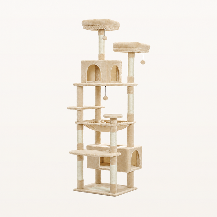 Neko Taiga – Arbre à chat XXL – Modèle A, 184 cm — Modèle A – Beige — vue harmonisée