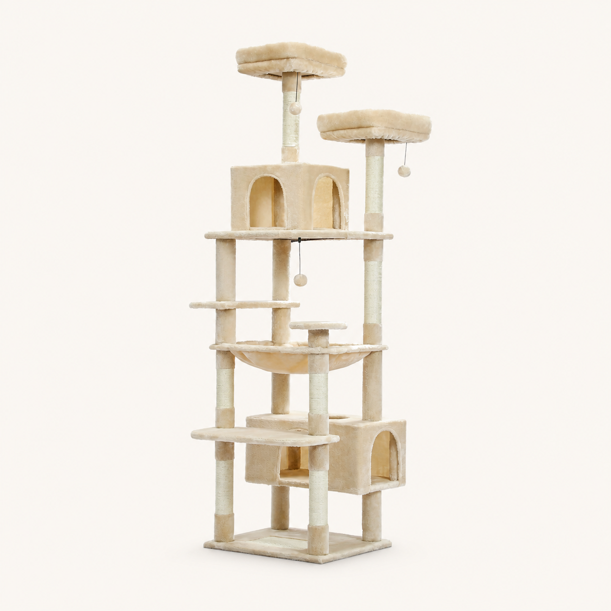 Neko Taiga – Arbre à chat XXL multi-niveaux – Modèle A – Beige – photo principale