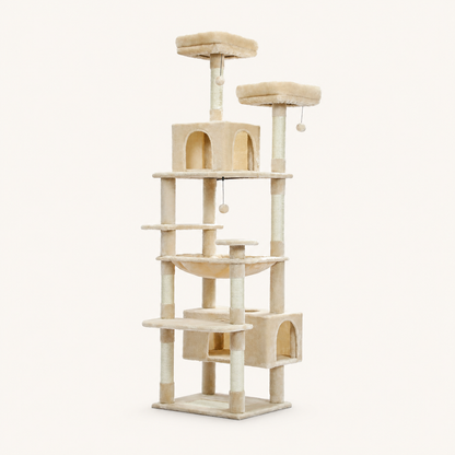 Neko Taiga – Arbre à chat XXL multi-niveaux – Modèle A – Beige – photo principale