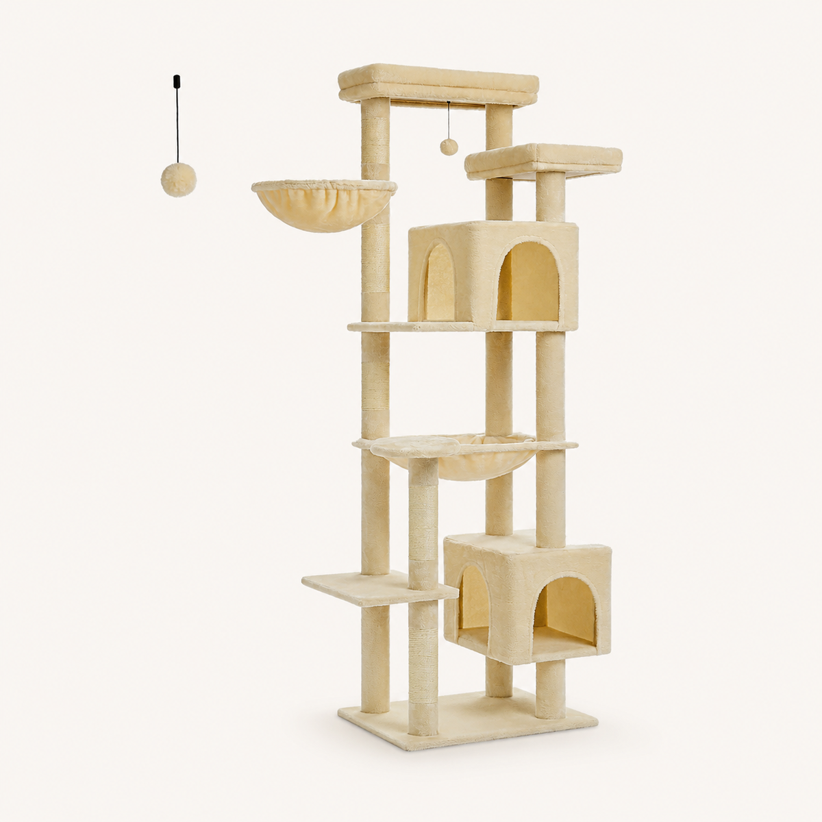 Neko Taiga – Arbre à chat XXL multi-niveaux – Modèle B – Beige – photo principale