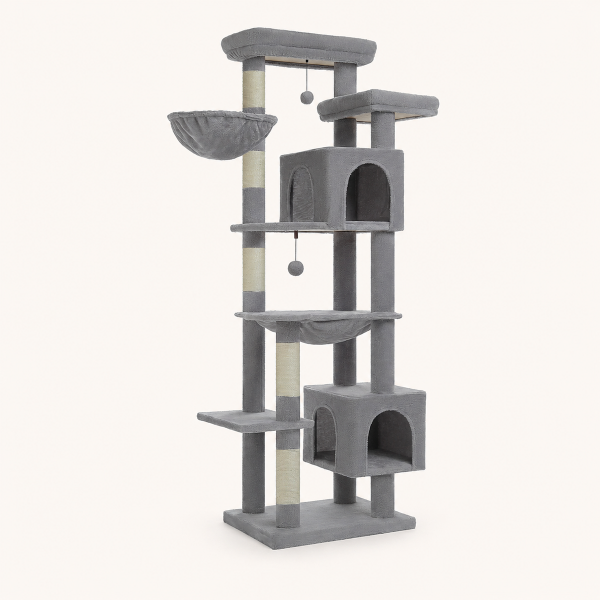 Neko Taiga – Arbre à chat XXL multi-niveaux – Modèle B – Gris – photo principale