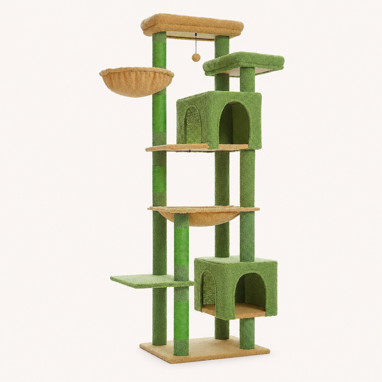 Neko Taiga – Arbre à chat XXL multi-niveaux – Modèle B – Vert – photo principale