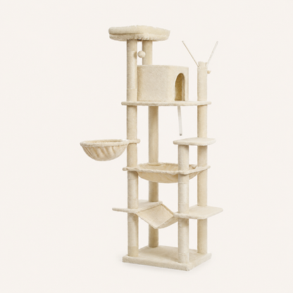 Neko Taiga – Arbre à chat XXL multi-niveaux – Modèle C – Beige – photo principale