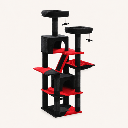 Neko Taiga – Arbre à chat XXL multi-niveaux – Modèle E – Noir – photo principale