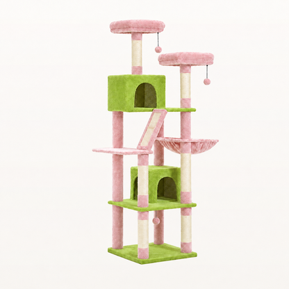 Neko Taiga – Arbre à chat XXL modèle E – 180 cm — Rose / France — vue harmonisée