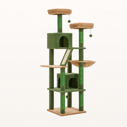 Neko Taiga – Arbre à chat XXL modèle E – 180 cm — Vert / France — vue harmonisée