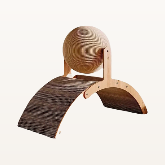 Neko Tama – Griffoir boule 2-en-1 en bois – Bois brun – photo principale