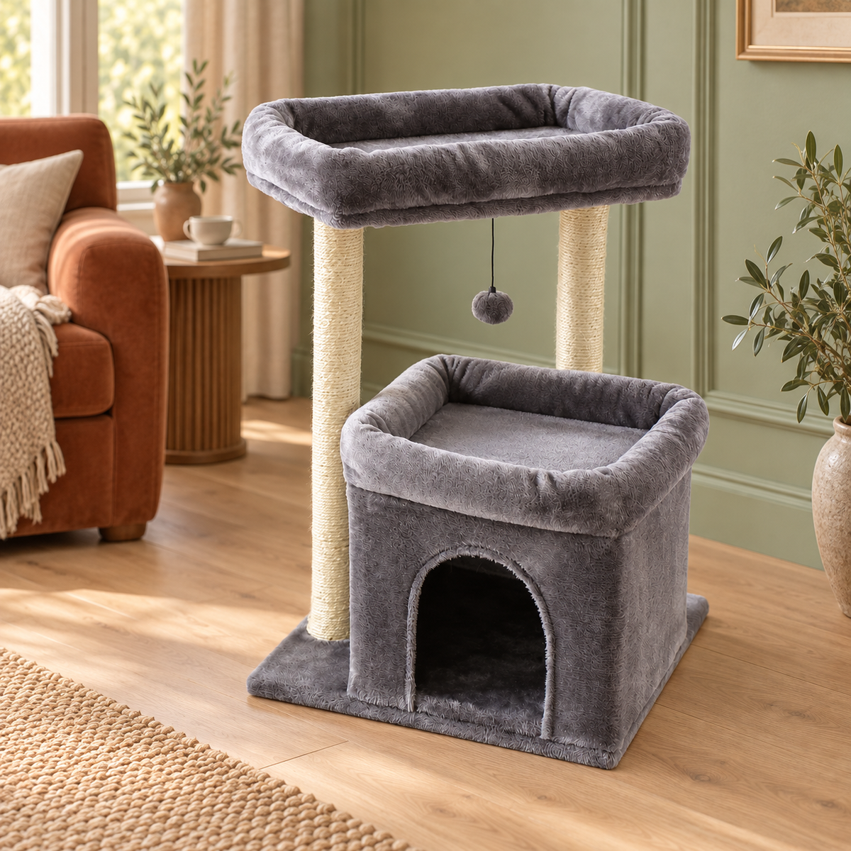 Neko Yume – Arbre à chat compact – Modèle A, 68 cm — mise en situation