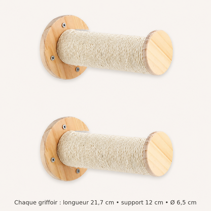 Neko Tsubasa – Lot de 2 perchoirs – dimensions françaises sur fond beige