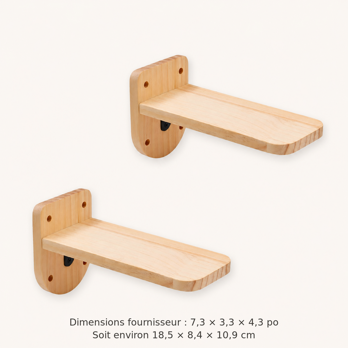Neko Tsubasa – Lot de 2 perchoirs muraux – dimensions françaises sur fond beige