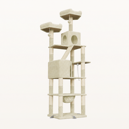 Neko Yama – Arbre à chat XXL 208 cm — Jaune — vue harmonisée