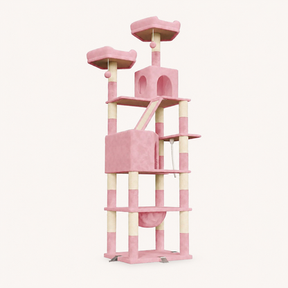 Neko Yama – Arbre à chat XXL 208 cm – Rose – photo principale