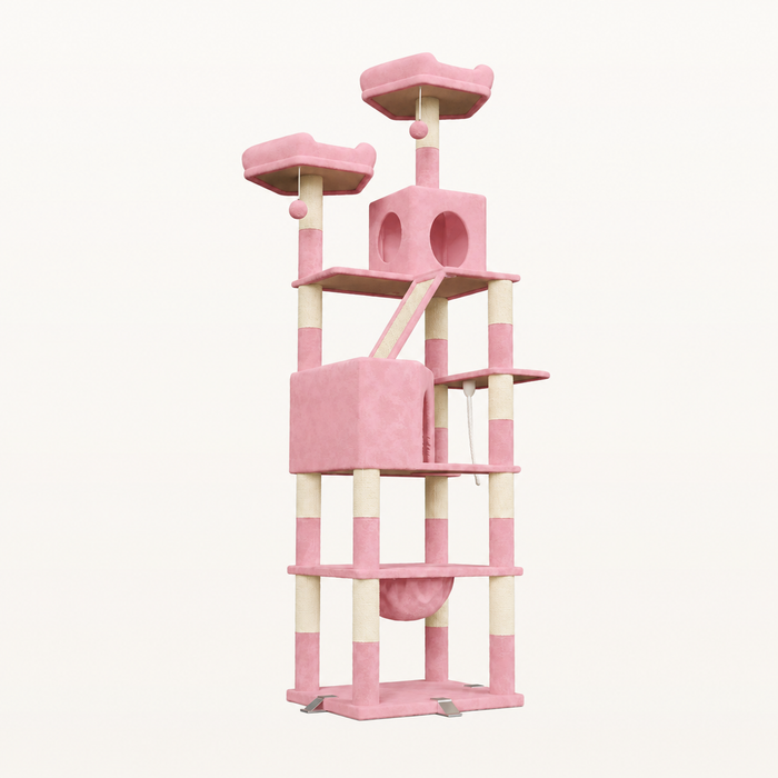 Neko Yama – Arbre à chat XXL 208 cm — Rose — vue harmonisée