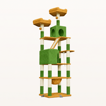 Neko Yama – Arbre à chat XXL 208 cm — Vert — vue harmonisée