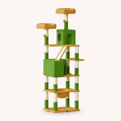 Neko Yama – Arbre à chat XXL 208 cm – Vert – photo principale