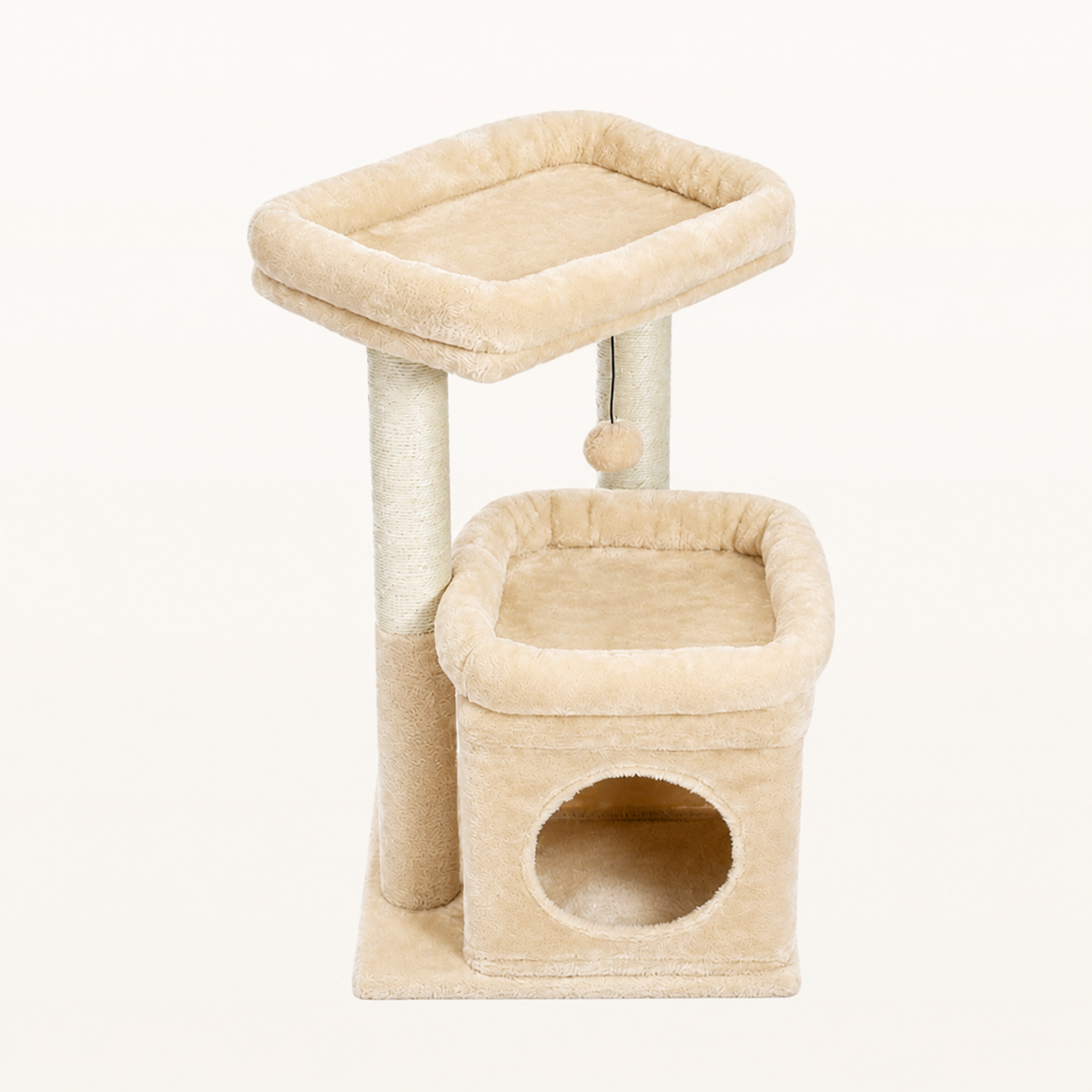 Neko Yume – Arbre à chat compact modèle B – 60 cm — Beige / 60 cm / France — vue harmonisée