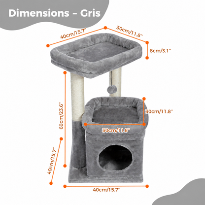 Dimensions du Neko Yume modèle B gris
