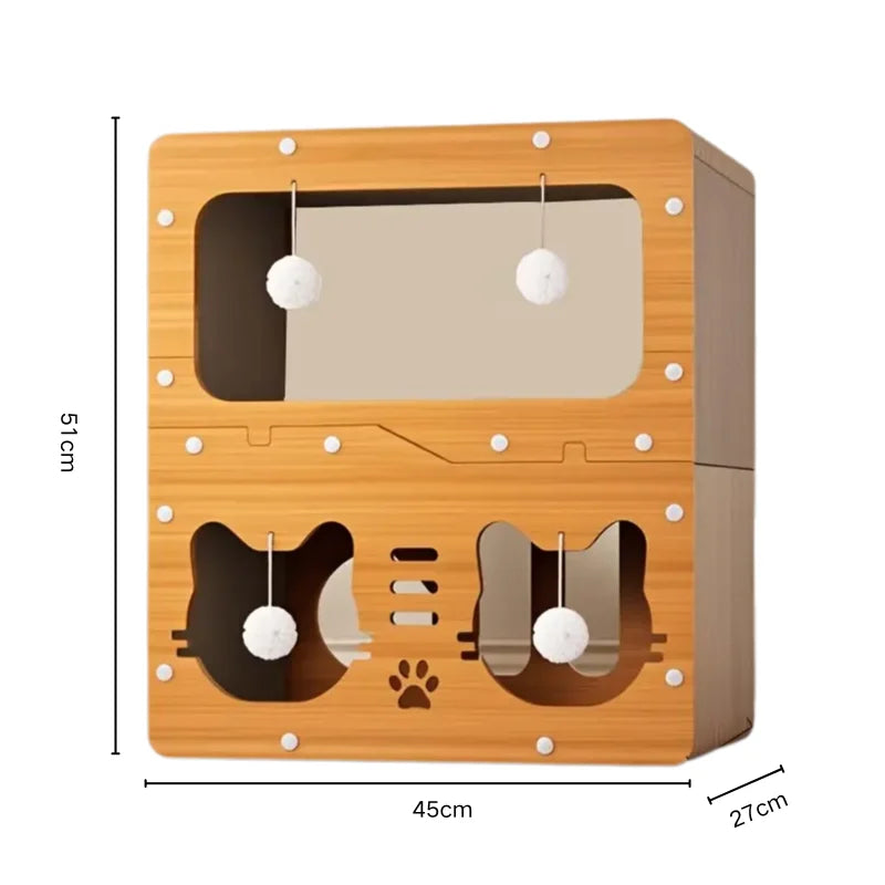 Neko Zen — variante Rouge — dimensions indiquées 45 × 27 × 51 cm (largeur × profondeur × hauteur)