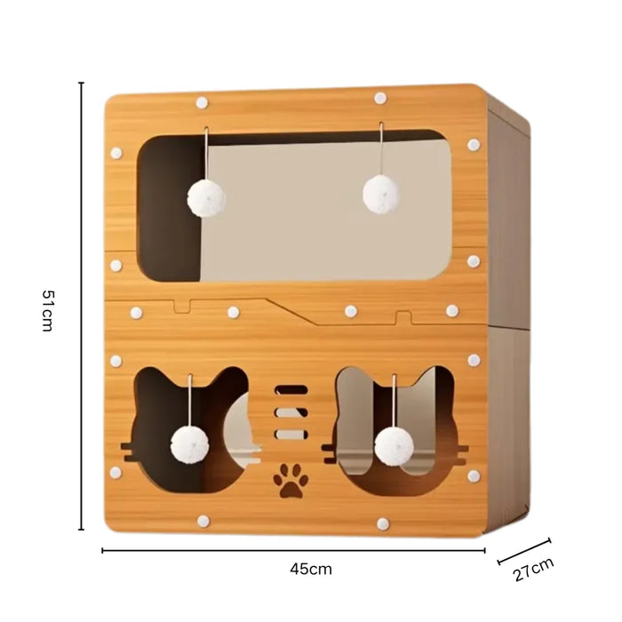 Neko Zen — variante Rouge — dimensions indiquées 45 × 27 × 51 cm (largeur × profondeur × hauteur)
