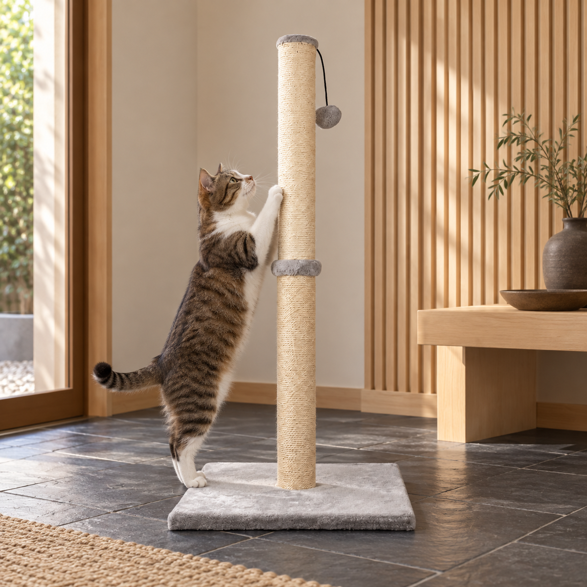 Neko Tō – Griffoir vertical double niveau dans un décor japonais